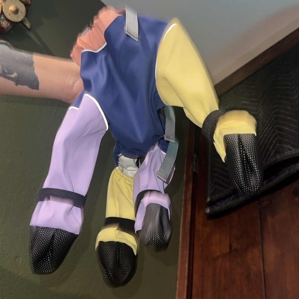 Colorful Dog Raincoat with Booties - Picture 8 of 9